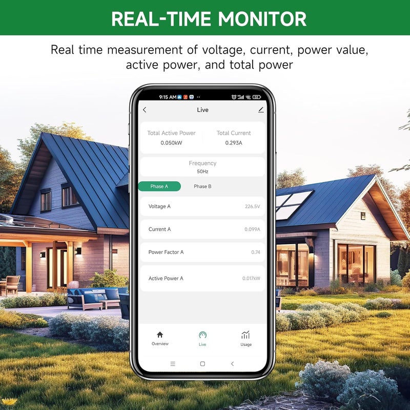 EdgeAnt Store WiFi Energy Monitor with 2 * 80A Clamps, Real-Time Electricity Tracking, Smart Home Power Management, WiFi Meter Solar/Net Metering, Home Energy Automation and Control - Image 5